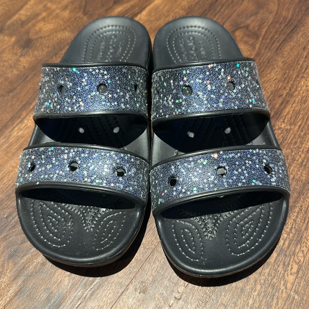 Crocs Starry Glitter Sandals Women’s Size 8